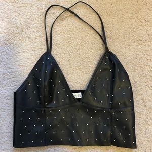 Zara studded black crop top